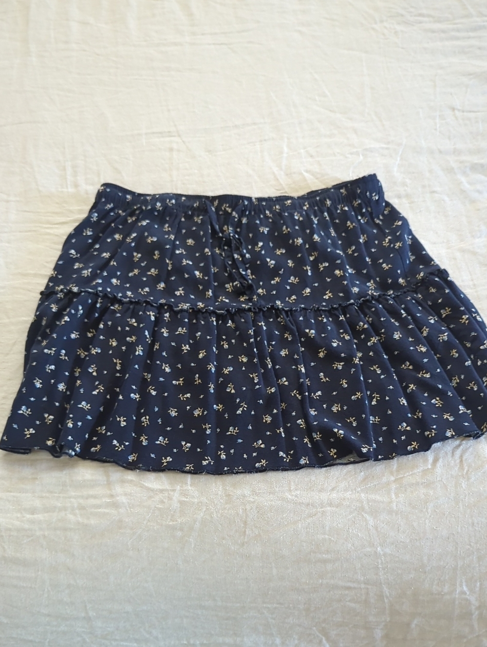 Indigo Rein Navy Floral Tiered Mini Skirt